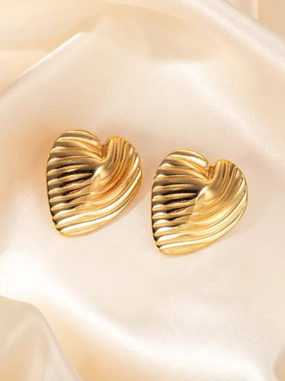 Gold-Plated Heart-Shaped Earrings