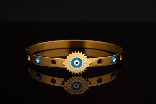 Stainless Steel Evil Eye Bracelet – Gold