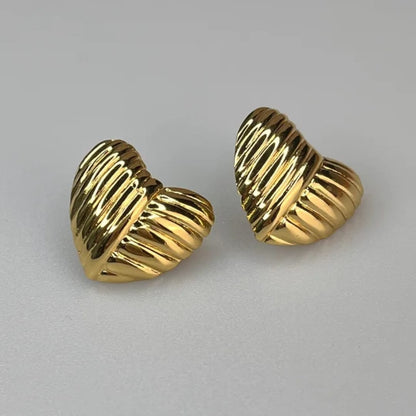 Gold-Plated Heart-Shaped Earrings