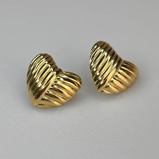 Gold-Plated Heart-Shaped Earrings