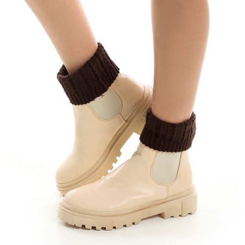 Synthetic Boot Socks Cuffs - Brown