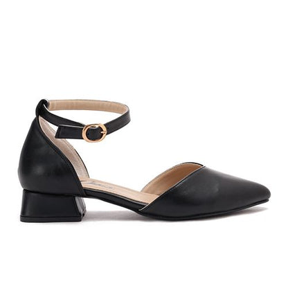 Faux Leather D'Orsay Pump - Black