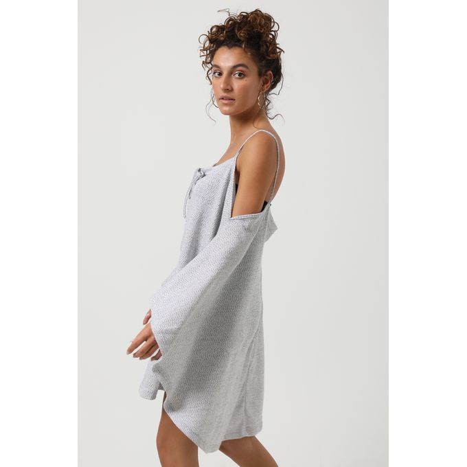 Spaghetti Straps Cover Up - Light Grey