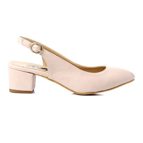 Faux Leather Slingback Pump - Nude Pink