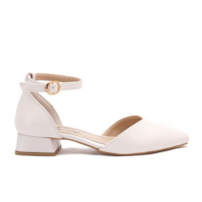Faux Leather D'Orsay Pump - White