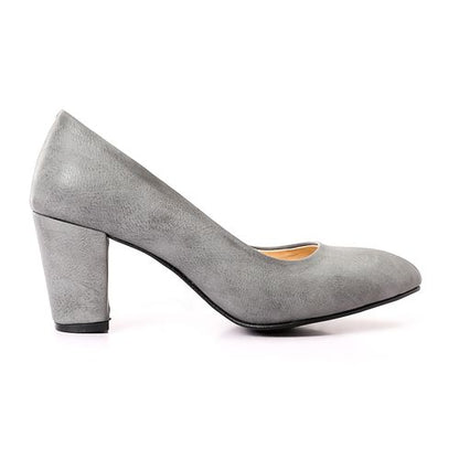 Suede Block Heel Pump