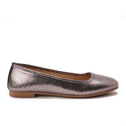 Faux Leather Comfortable Flat - Bronze