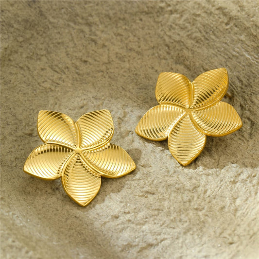 Gold-Plated Flower Earrings