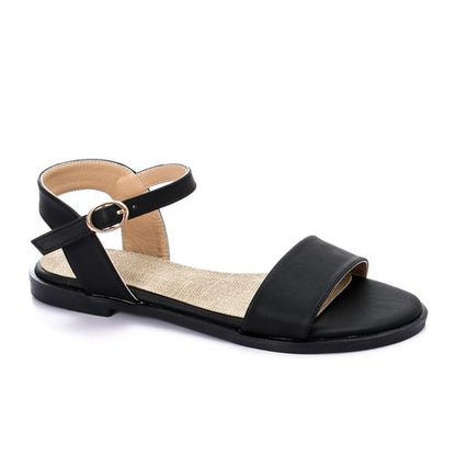 Faux Leather Ankle Strap Sandals