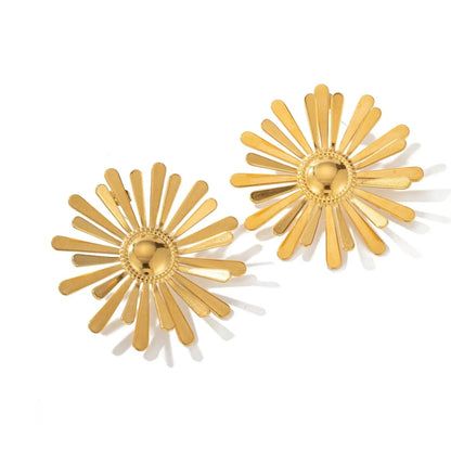 Gold-Plated Sunflower Earrings
