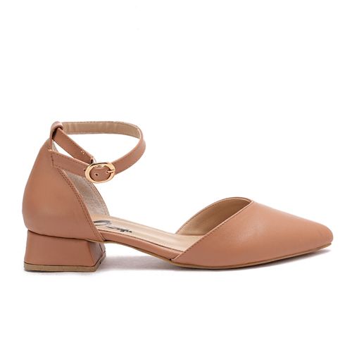Faux Leather D'Orsay Pump - Nude