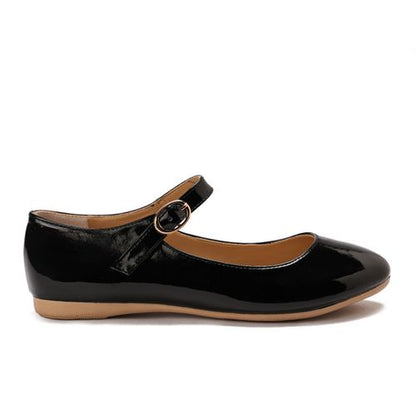 Black Patent Leather Mary Janes Flats