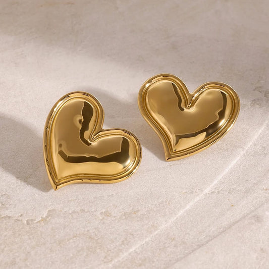 Gold-Plated Shape Heart Earrings