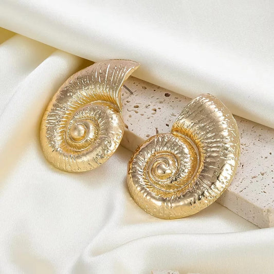 Gold-Plated Shell Earrings