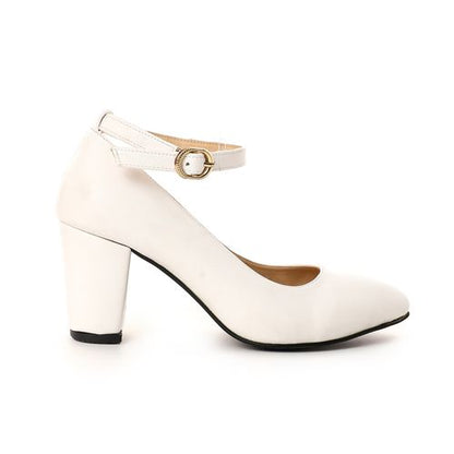 Faux leather High Heels - White