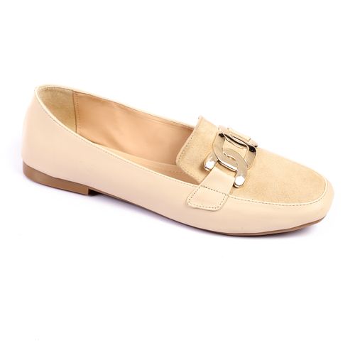 Faux Leather Comfortable Shoes - Beige