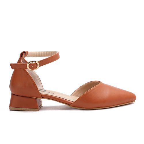 Faux Leather D'Orsay Pump - Tan