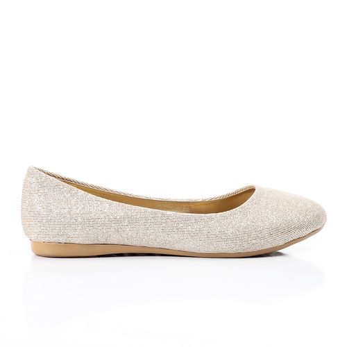 Glitter Fabric Ballet Flats – Gold