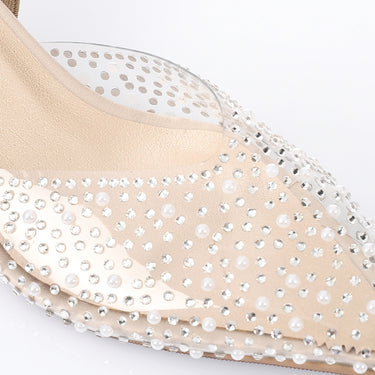 Strass Slingback Kitten Heels – Transparent