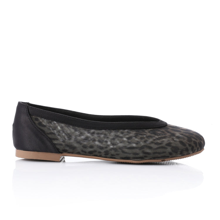 Mesh Slip-On Ballerina Flats – Leopard