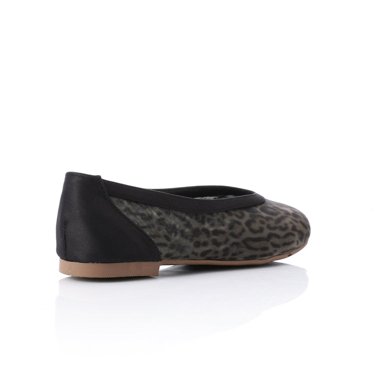 Mesh Slip-On Ballerina Flats – Leopard