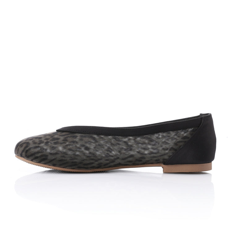 Mesh Slip-On Ballerina Flats – Leopard