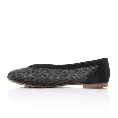 Mesh Slip-On Ballerina Flats – Leopard