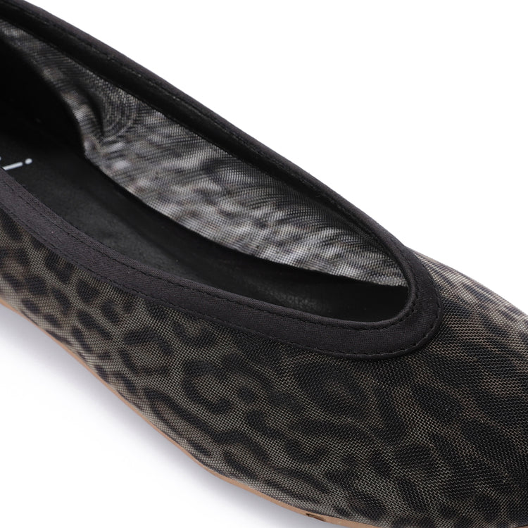 Mesh Slip-On Ballerina Flats – Leopard