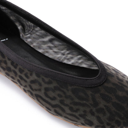 Mesh Slip-On Ballerina Flats – Leopard
