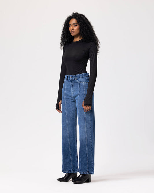 Denim Glint-Flow Pants - Blue