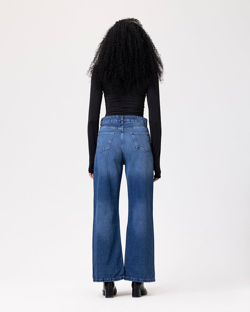 Denim Glint-Flow Pants - Blue