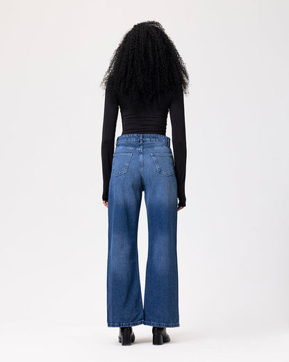 Denim Glint-Flow Pants - Blue