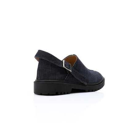 Jeans Plain Slingback Rubber Sole Shoes – Blue