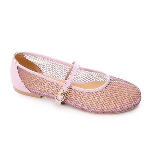 Mesh Ballerina Flats – Purple