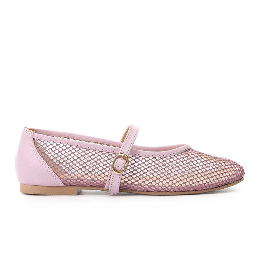 Mesh Ballerina Flats – Purple