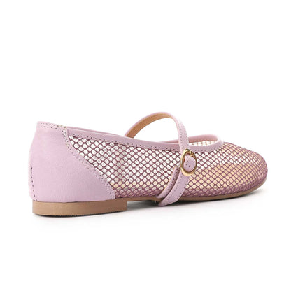 Mesh Ballerina Flats – Purple