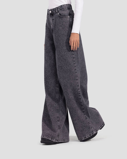 Denim Bling Washed Jeans - Dark Grey