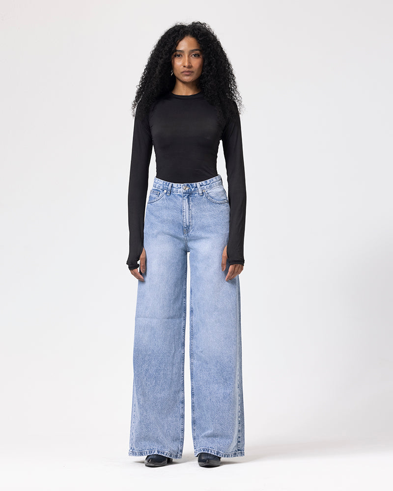 Denim Azure Rush Wide Pants - Blue