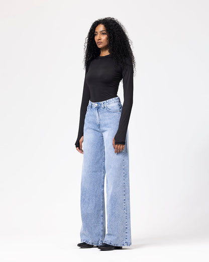 Denim Azure Rush Wide Pants - Blue