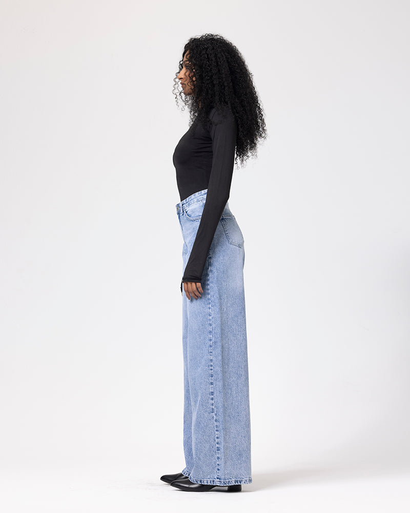 Denim Azure Rush Wide Pants - Blue