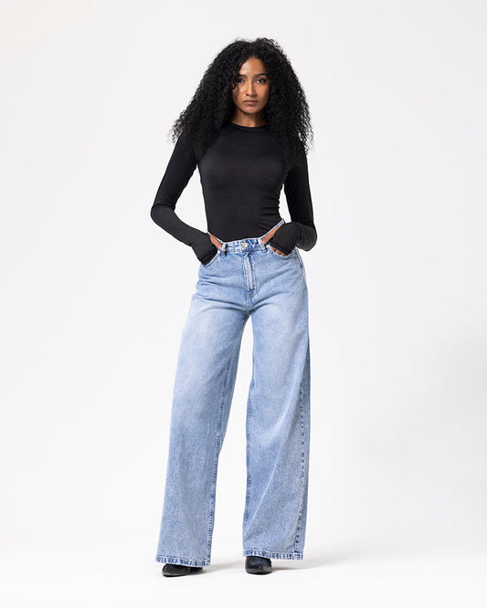Denim Azure Rush Wide Pants - Blue