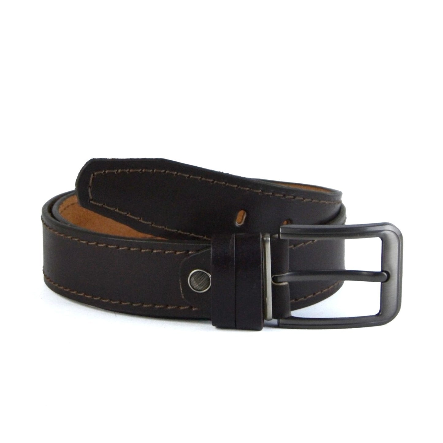 Leather Casual belt - Dark Brown
