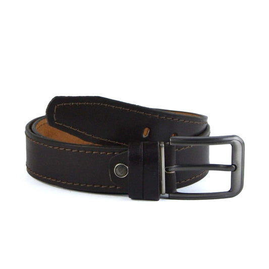 Leather Casual belt - Dark Brown