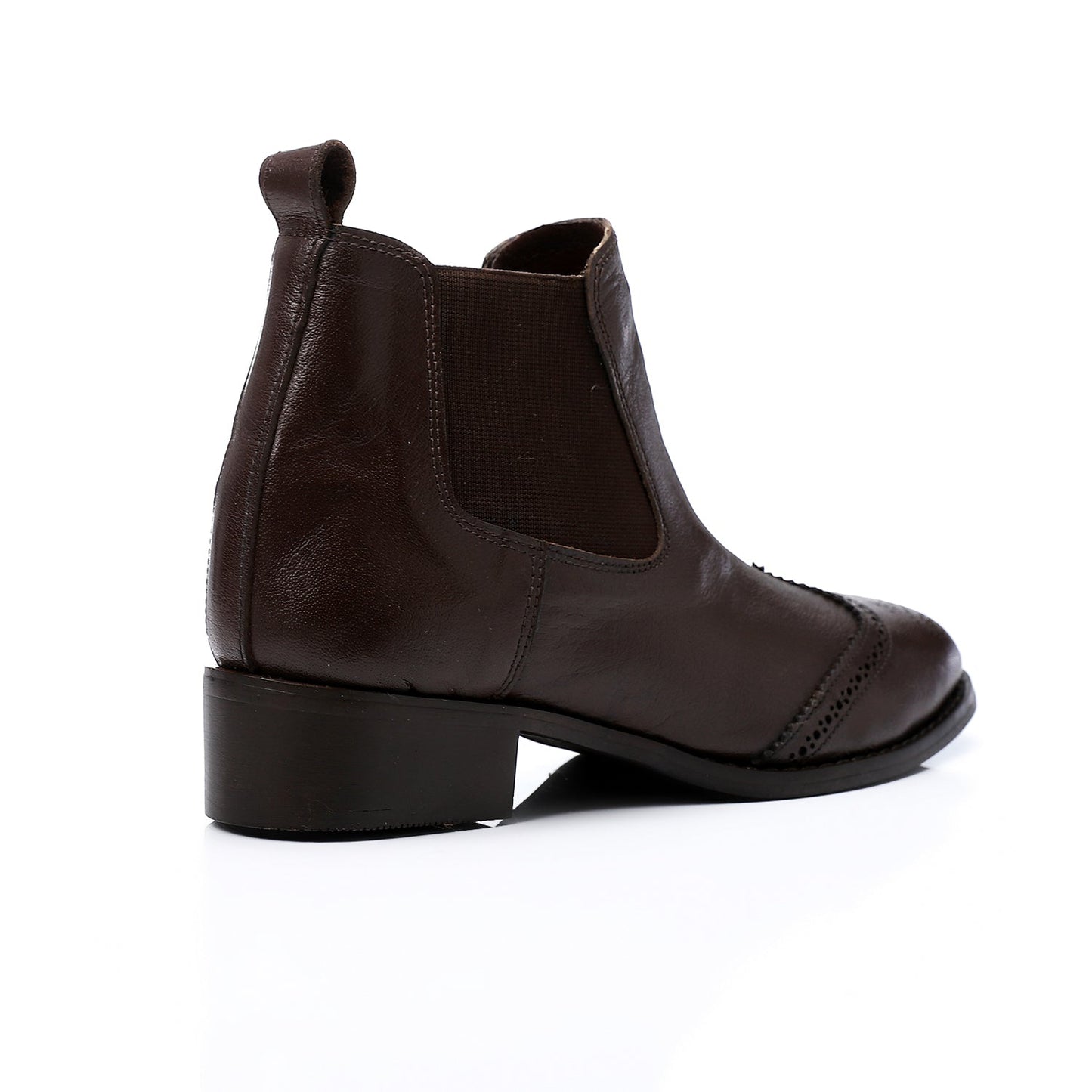 Leather Pointed-Toe Chelsea Ankle Boots – Dark Brown
