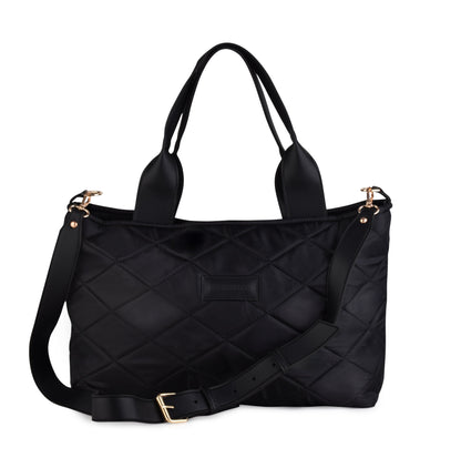 Boom Big Bag Soft Quilted Canvas Shoulder Bag - Black