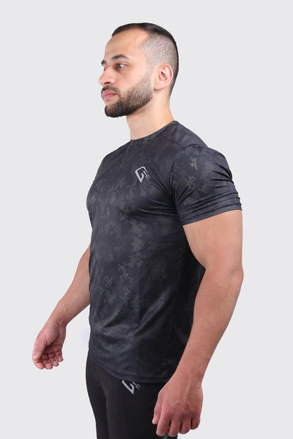 Synthetic Oceanic Ombre T-Shirt - Black