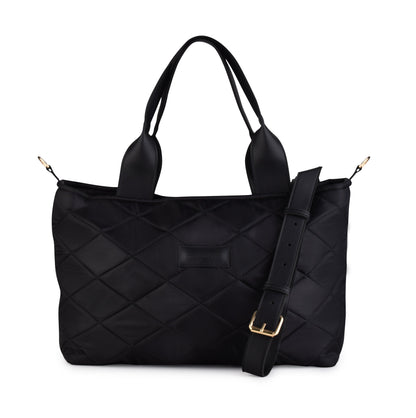 Boom Big Bag Soft Quilted Canvas Shoulder Bag - Black