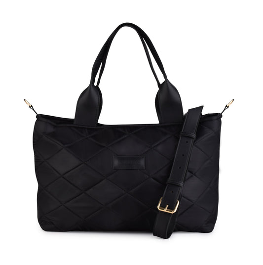 Boom Big Bag Soft Quilted Canvas Shoulder Bag - Black