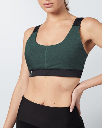 Lycra Heather Sports Bra - Green