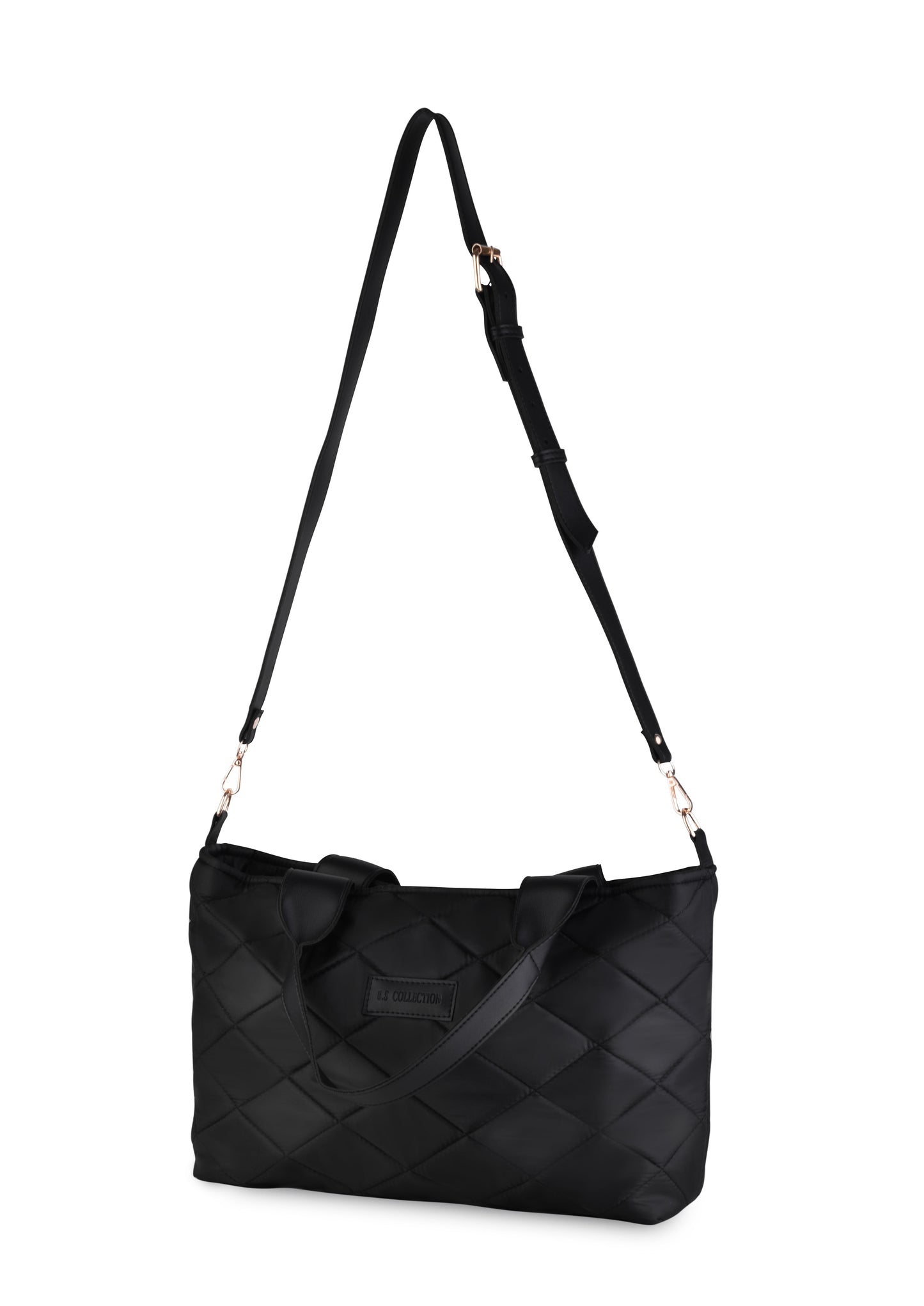 Boom Big Bag Soft Quilted Canvas Shoulder Bag - Black